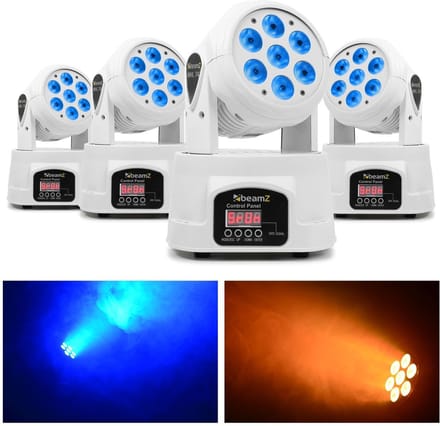 BeamZ Movinghead set met 4 witte MHL74 movingheads
