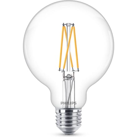 Philips E27 5,9W LED bollamp G95 helder dim 927