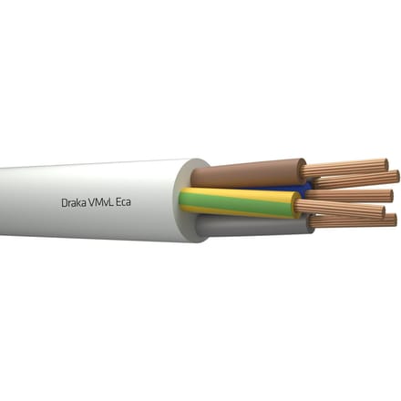 Draka VMVL 5G1.5 Flexibele Vinyl Kabel Wit Eca Klasse - 803875 [100 Meters]