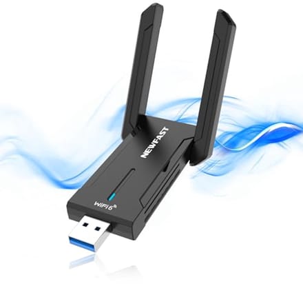 WiFi Adapter voor PC met 5400Mbps Tri-band Ondersteuning, USB 3.0, High Gain Antenne