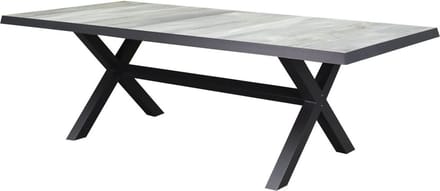 New Delhi dining tuintafel 224x103xH72,5 cm met kruispoot antraciet