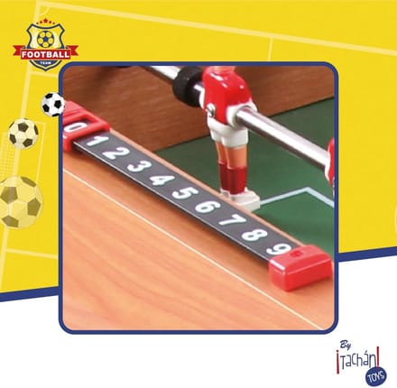 Kicktafel - Voetbalspel - Salon spel - Compact ontwerp - 69 x 36.5 cm - Bruin/groen