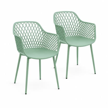 DS4U - - Niall tuinstoel - Set van 2 - Groen - Kunststof - Kuipstoel