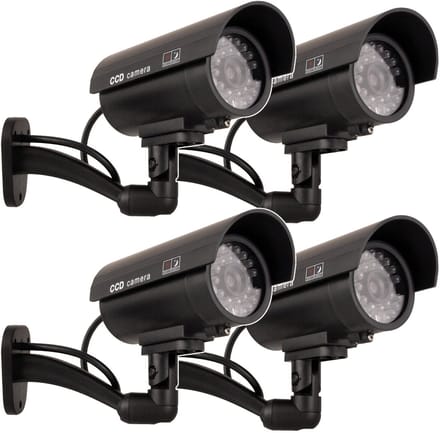 Camera dummy IR9000 B IR LED - set van 4 stuks - Zwart