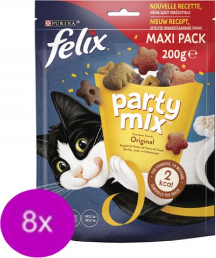 8x Felix - Partymix Original Mix - Kattensnacks - 200 g