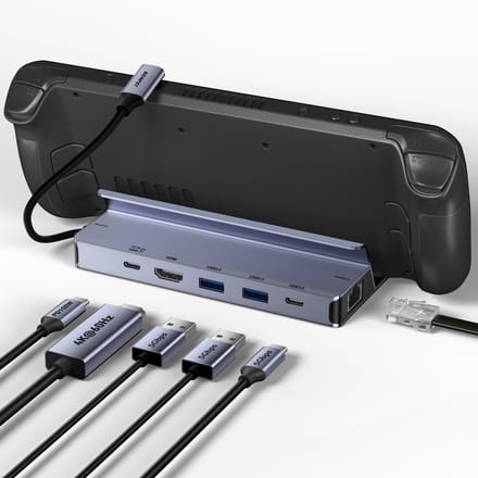 Benfei 6in1 Hub - Geschikt Als Steam Deck Dock - 4K 60hz HDMI - 100w PD - 1000 Mbps RJ45 - USB C 5 Gbps - 2x USB 3.0 5 Gbps