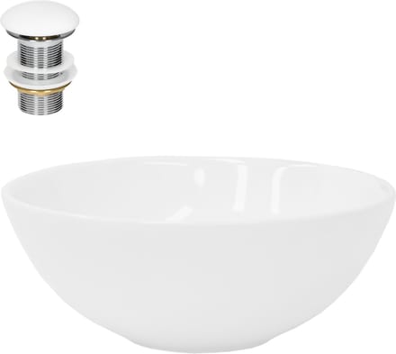 Ronde wastafel zonder overloop Ø 28x11,6 cm Wit keramiek LuxeBath
