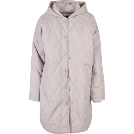 Urban Classics - Oversized Diamond Quilted Hooded Winterjas - M - Grijs