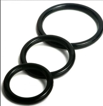Power Escorts Locked Up Cockring 03 - 3 Pack Penisring - Zwart - BR65