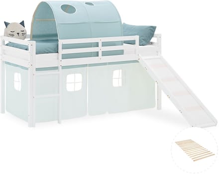 Homestyle4u Hoogslaper - 90x200 cm - Mint - met lattenbodem
