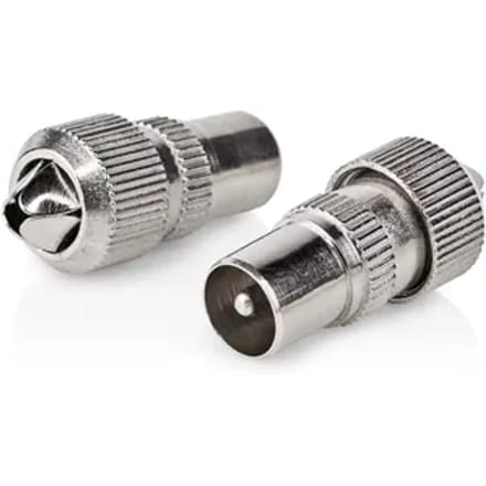 Nedis IEC (Coax) Connector | Straight | Male | Nickel Plated | 75 Ohm