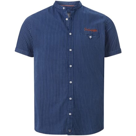 Jan Vanderstorm herren Overhemd Met Korte Mouwen - 53/54 - donkerblauw - Plus Size
