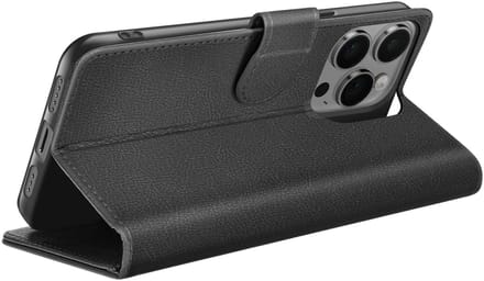 Zanae, Hoesje geschikt voor iPhone 14 Pro Max - Wallet Case & Magneetsluiting, Zwart