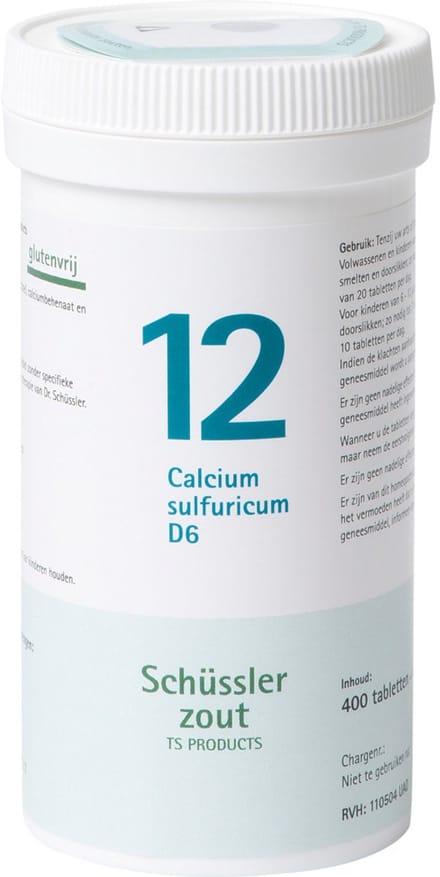 Pfluger Schussler Zout nr 12 Calcium Sulfuricum D6 - 1 x 400 tabletten