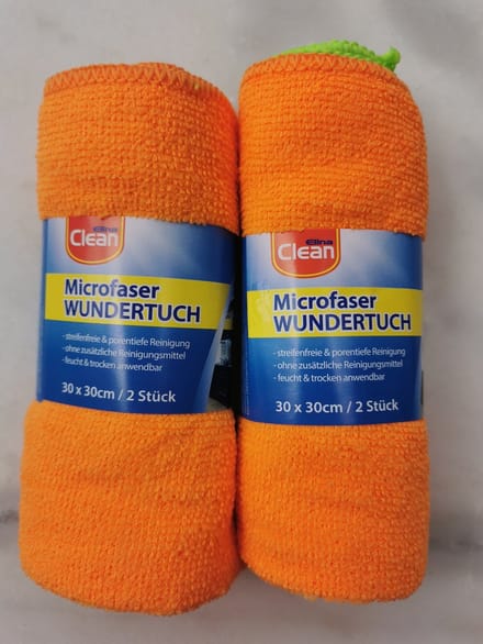 Set van 4 microvezeldoeken 30x30cm Groen en oranje