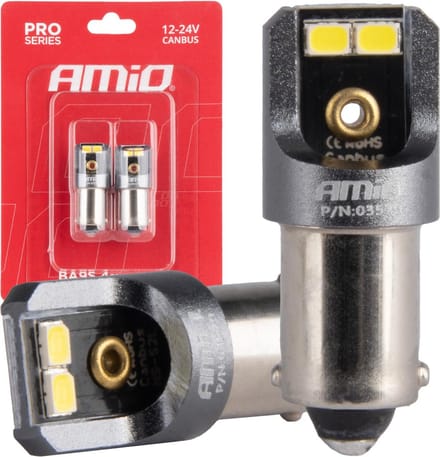 AMiO T4W BA9S LED 12V-24V 4x2016 SMD Wit Canbus [Koplamp -Dagrijverlichting] (2 stuks)