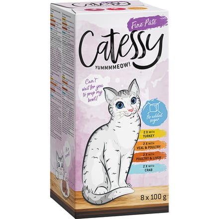 64x100g Fijne Paté Catessy Kattenvoer