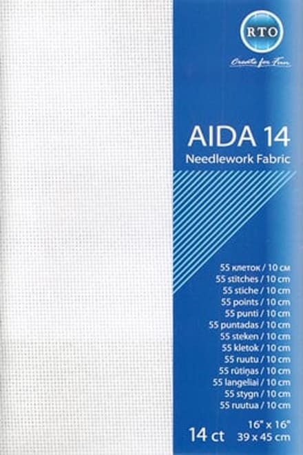 Borduurstof Aida 14 count - Wit - RTO