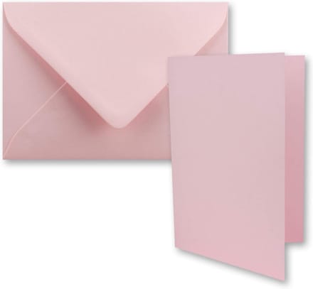 Set van 25 Blanco Vouwkaarten DIN B6 Roze met Enveloppen voor Uitnodigingen en Kaarten Maken