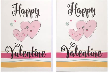 2 Wenskaarten - Valentijnskaarten - Happy Valentine - 12 x 17 cm - VAL-001
