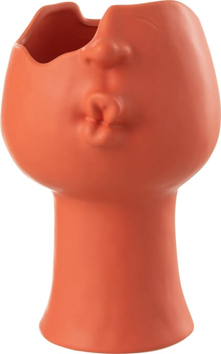 J-Line bloempot Enya - porselein - terracotta - Ø 17 cm