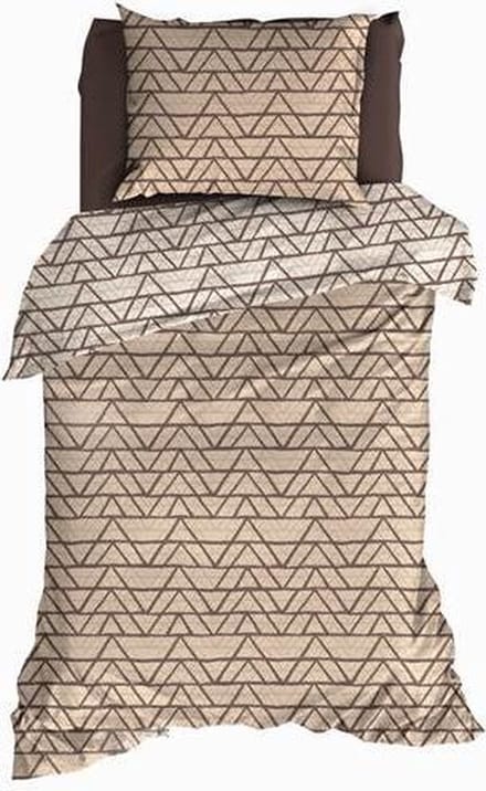 Satin d'Or Cervo - Dekbedovertrek - Eenpersoons - 140x200/220 cm + 1 kussensloop 60x70 cm - Sand