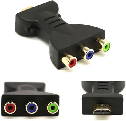 *** HDMI Naar 3RCA Converter Adapter - AV Component Converter - Zwart-van Heble®***