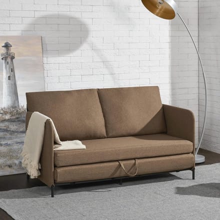 Sofa bed 2-zitsbank Bruin 78x125x67 cm | Multifunctionele Opklapbare Bank