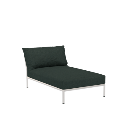 HOUE LEVEL 2 Chaiselounge Gedempt Wit - Sunbrella Heritage alpine green