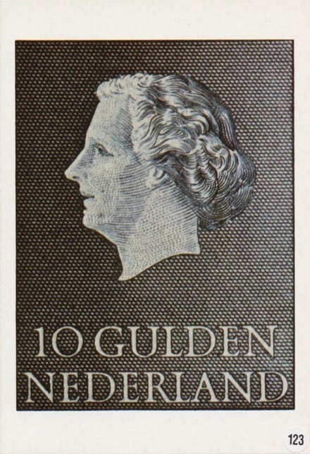 Briefkaart met afbeelding koningin Juliana postzegel