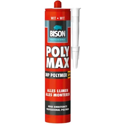 Bison Universele Montagelijm Professional Poly Max Smp Polymer Wit 425g