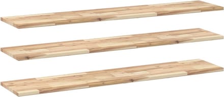 vidaXL - Wandschappen - 3 - st - zwevend - 160x30x2 - cm - onbehandeld - acaciahout