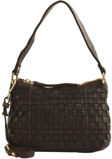 CATERINA LUCCHI Leren schoudertas Asia Shoulder Bag Moro donkerbruin