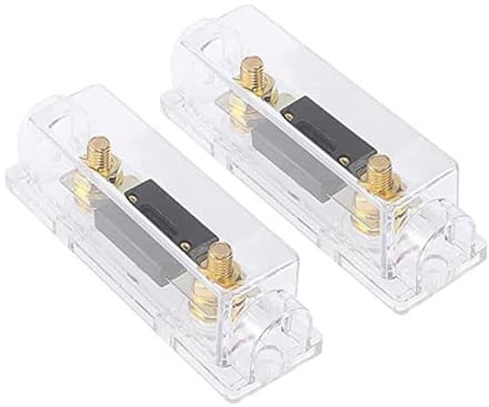 2x 150A ANL Zekeringhouder Inline Zekeringhouder voor Auto Audio & Elektrische Bescherming (Transparant)
