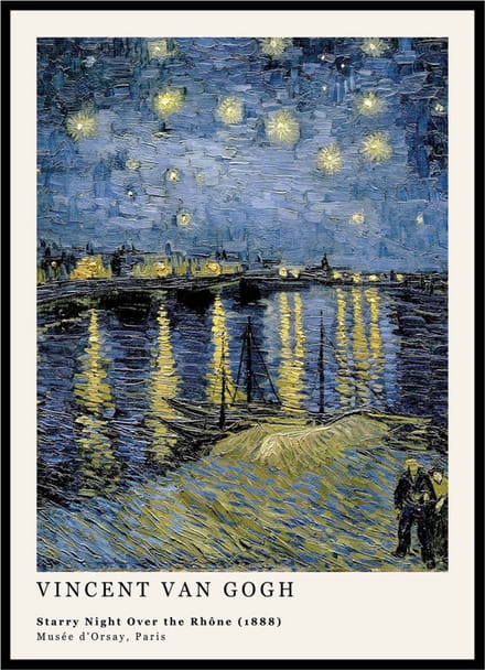 Poster Starry Night over the Rhône - Vincent Van Gogh - Large 30x40 - Kunst Print - 'Starry Night'