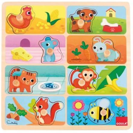 Goula Knoppuzzel Noppenpuzzel Mijn Lievelingseten Houten puzzels