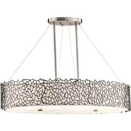 Kichler LED Hanglamp Silver Coral | 4X E27 Max 60W | Dimbaar | Classic Pewter