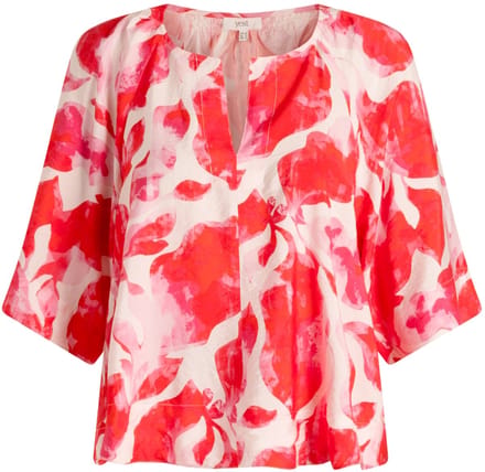 YEST Mylene Tops - Bright Pink/Multi Co - maat 38