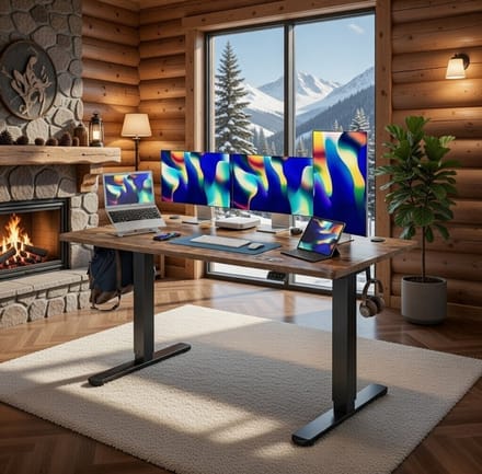 Elektrisch Zit-Sta Bureau 160x60 cm - 160x60 cm - Bruin - Novihome