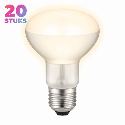 20x Reflector Gloeilamp E27 - 40W - Warm Wit Licht (2700K) - 300 lm - 1 jaar - Dimbaar - R63