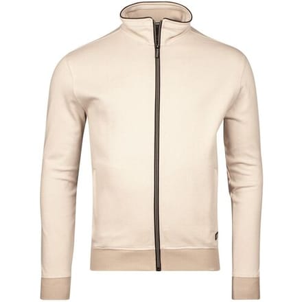 Baileys Vest Sweat Cardigan Zip Yarn Dyed Jacquard Doubleface Interlock Beige / male