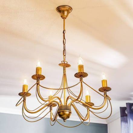 EMIBIG LIGHTING Kroonluchter Tori 6, 6-lamps, goud