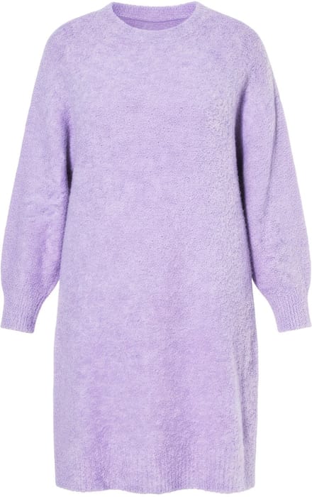 Studio Untold - Dames - Gebreide jurk oversized pluizig breisel lange mouw - Purper - Maat 50+