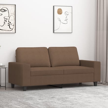 vidaXL - Tweezitsbank - 140 - cm - stof - bruin
