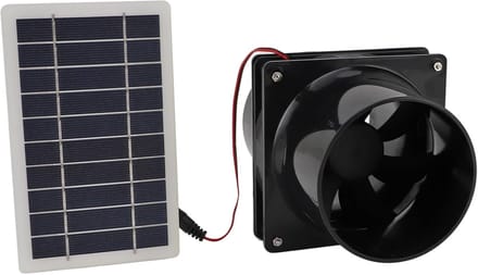 Zonne Ventilator - Afzuig Ventilator - Ventilatie Systemen - 10W Zonnepaneel - 20x13x13 cm