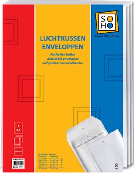 Soho Envelop Luchtkussen I A3 Papier 32 X 45,5 Cm Wit 3 Stuks