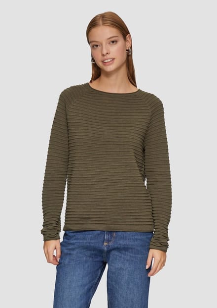 Structuurpatroon Viscose Mix Pullover Dames QS