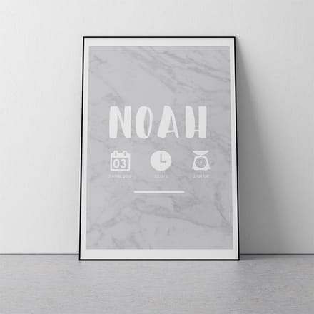 MOODZ design - Geboorteposter C - A4 formaat - kraamcadeau
