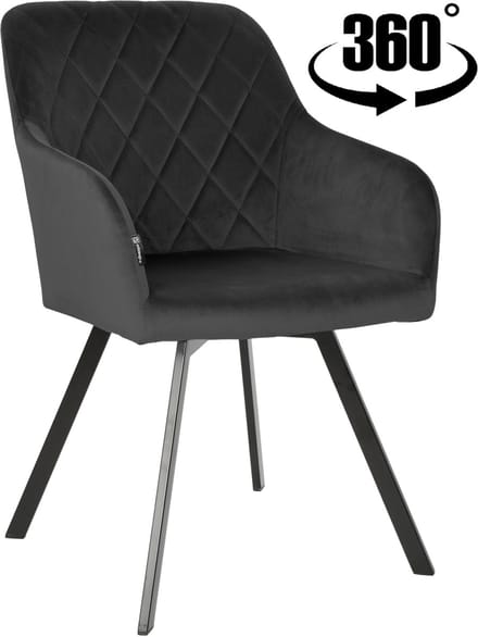 ExitoDesign Panko - Bureaustoel - Zwart Velvet - Met Armleuningen