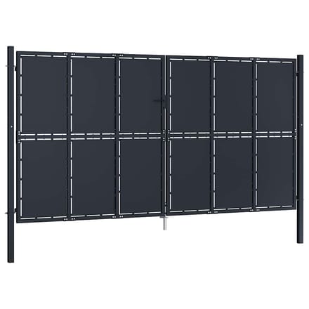vidaXL Tuinpoort staal 400x175 cm antraciet